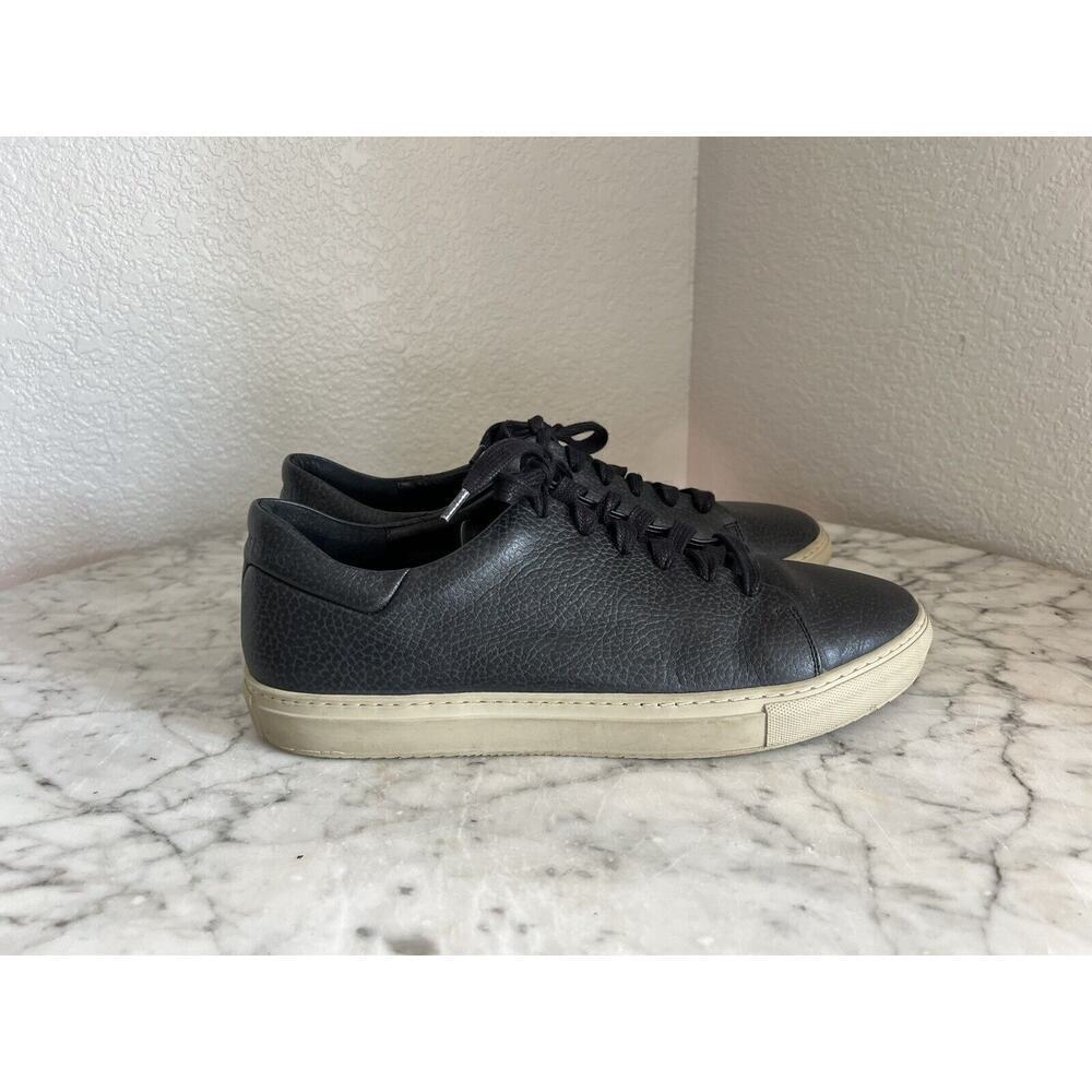 J. Lindeberg Leather Low Top Sneakers Mens Size 46 Black Tan US 13